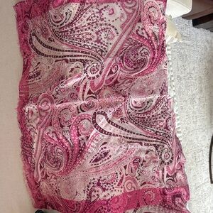 Talbots Pink Paisley Print Scarf